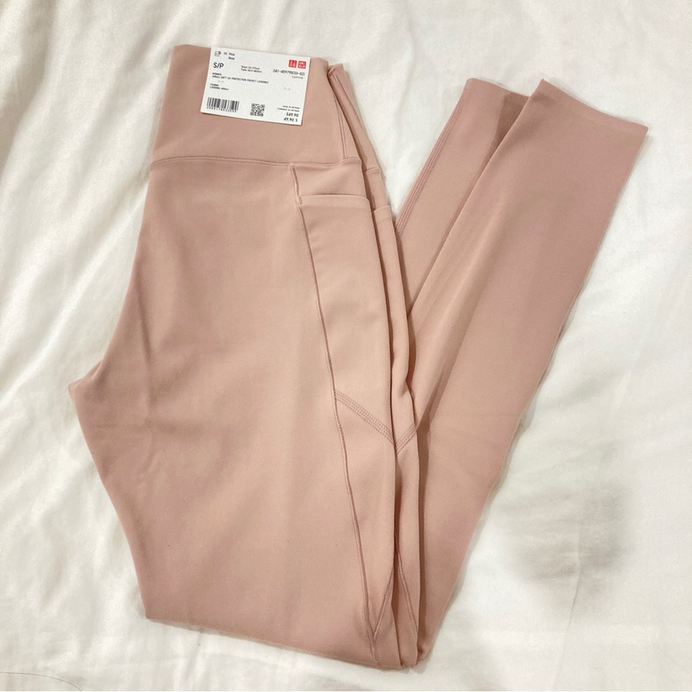 Uniqlo Airism Pocket Leggings Pink Rose